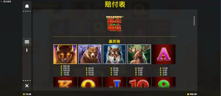 QT野牛崛起老虎機賠率