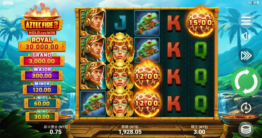 BNG電子老虎機推薦：《烈焰阿茲特克2集鴻運》玩法與介紹