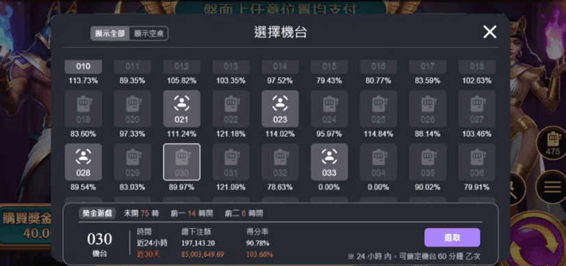 戰神賽特選台攻略,提升中獎機率!