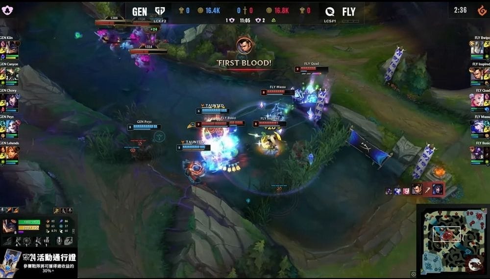 英雄聯盟世界大賽八強賽精采回顧:Gen.G vs. FLY