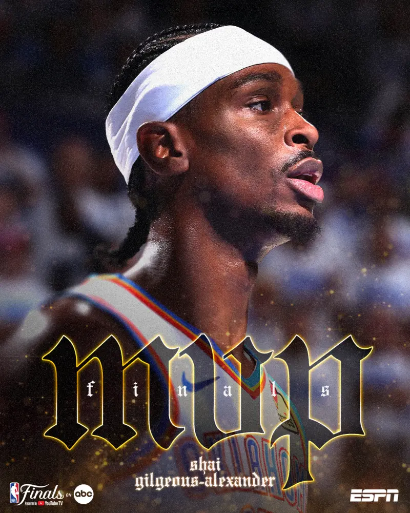 NBA》歷史新篇章！SGA狂奪FMVP，寫下史上最輝煌「大滿貫」賽季，率雷霆登頂勇奪隊史首冠！